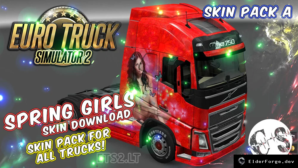 Обложка мода: Spring Girls x2 Skin Pack + Volvo Ohaha – скины для всех грузовиков в ETS2