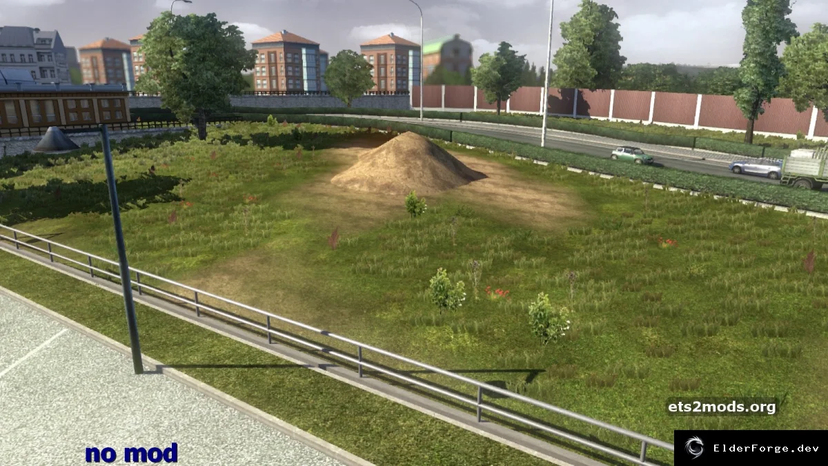 Обложка мода: Spring Mod для Euro Truck Simulator 2 – яркая весенняя трава и деревья