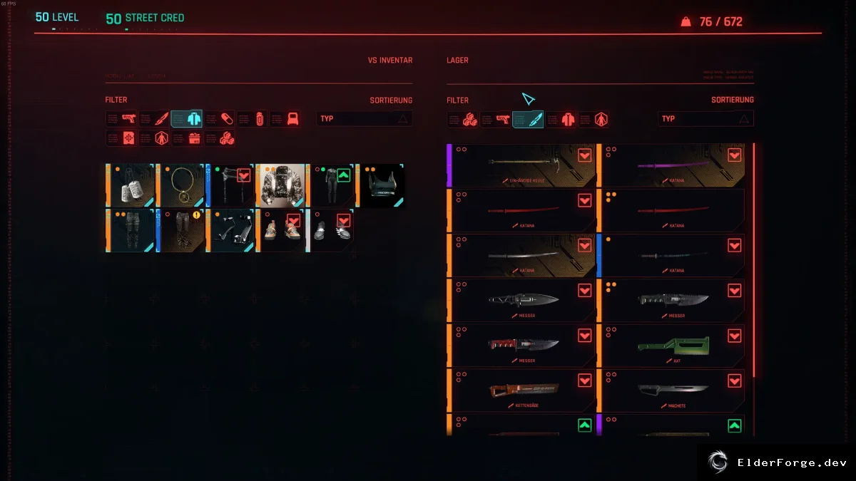 Обложка мода: Stash Filters для Cyberpunk 2077 – удобные категории в хранилище
