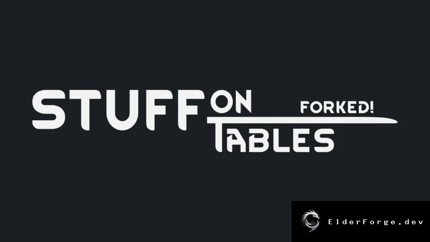 Обложка мода: Stuff on Tables Forked – размещайте лампы, телевизоры и прочие предметы на столах в RimWorld