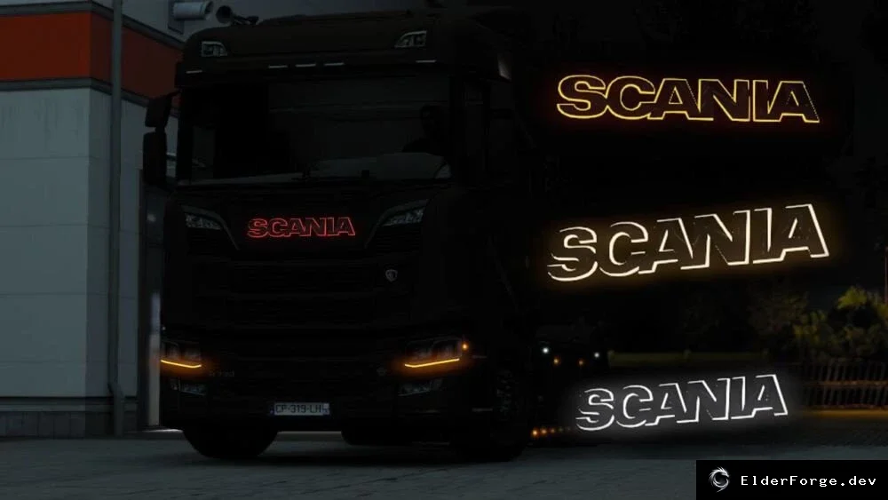 Светящиеся логотипы Scania 2016 для Euro Truck Simulator 2 – 4 цвета