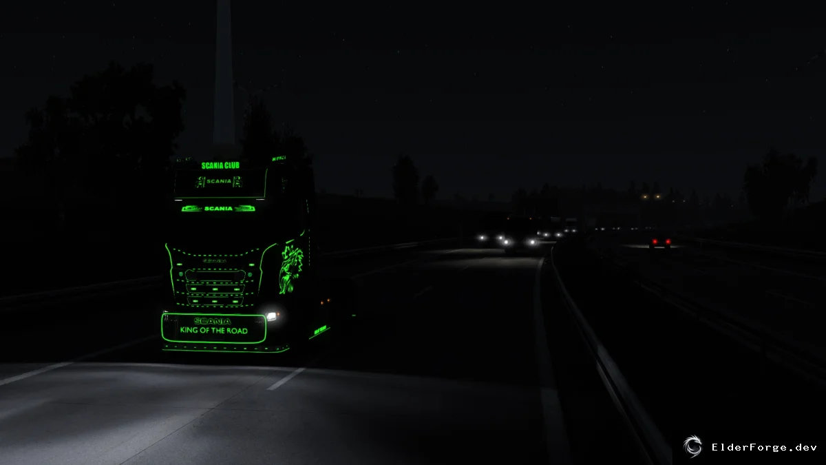 Обложка мода: Светящийся тюнинг Scania S 2016 для Euro Truck Simulator 2 (ETS2)