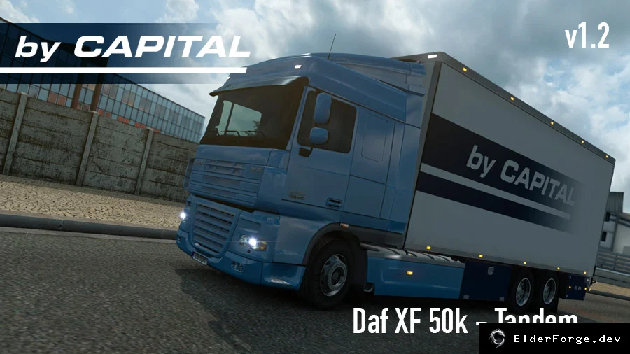 Обложка мода: Тандем‑шасси для DAF XF by 50k – новые варианты в ETS2 v1.2