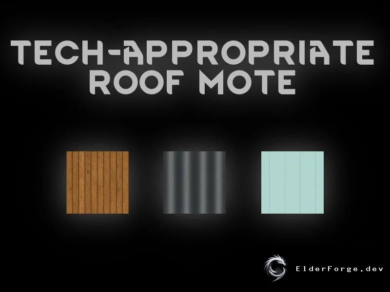 Tech-Appropriate Roof Mote – реалистичные крыши в RimWorld