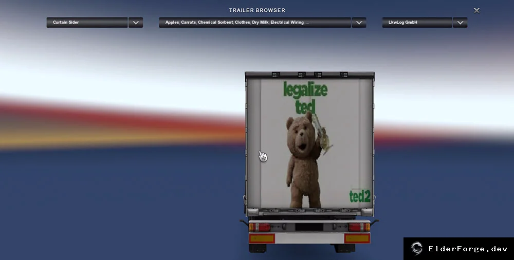 Обложка мода: Тед 2 – новый скин прицепа для Euro Truck Simulator 2