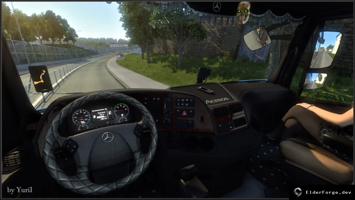 Обложка мода: Темно-коричневый салон Mercedes Actros 2009 для Euro Truck Simulator 2