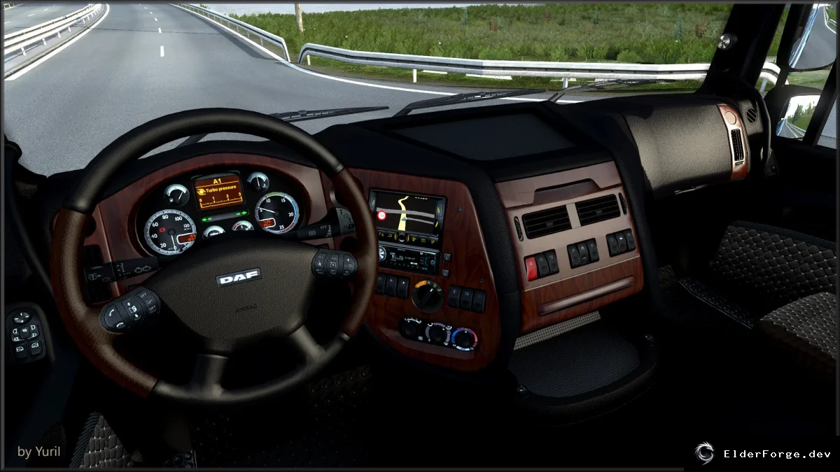 Обложка мода: Темный интерьер DAF XF 105 для Euro Truck Simulator 2 (версии 1.42)