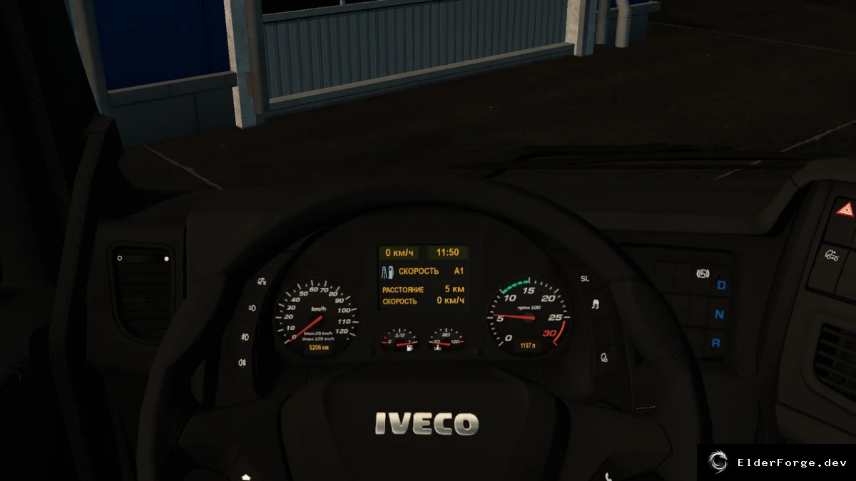 Обложка мода: Темный интерьер для Iveco Hi-Way в Euro Truck Simulator 2
