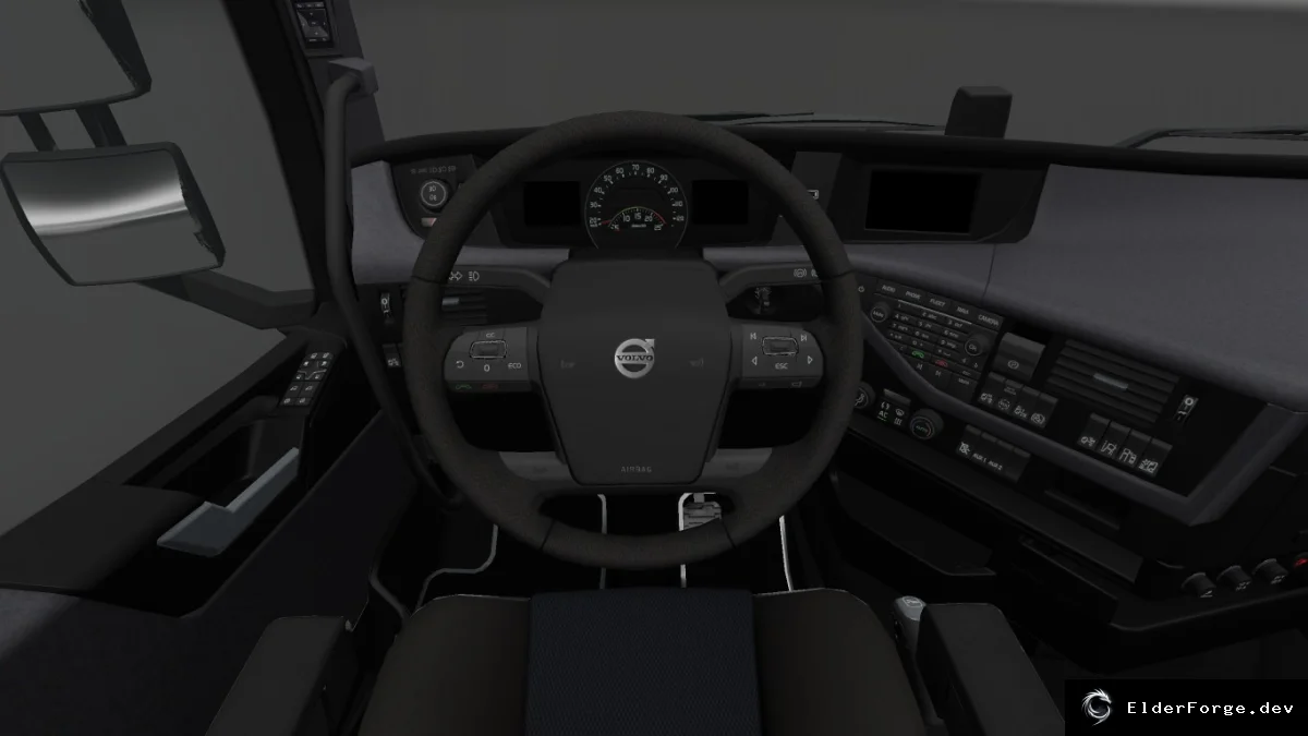 Обложка мода: Темный интерьер Volvo FH 2012 – мод для Euro Truck Simulator 2 (v1.1)