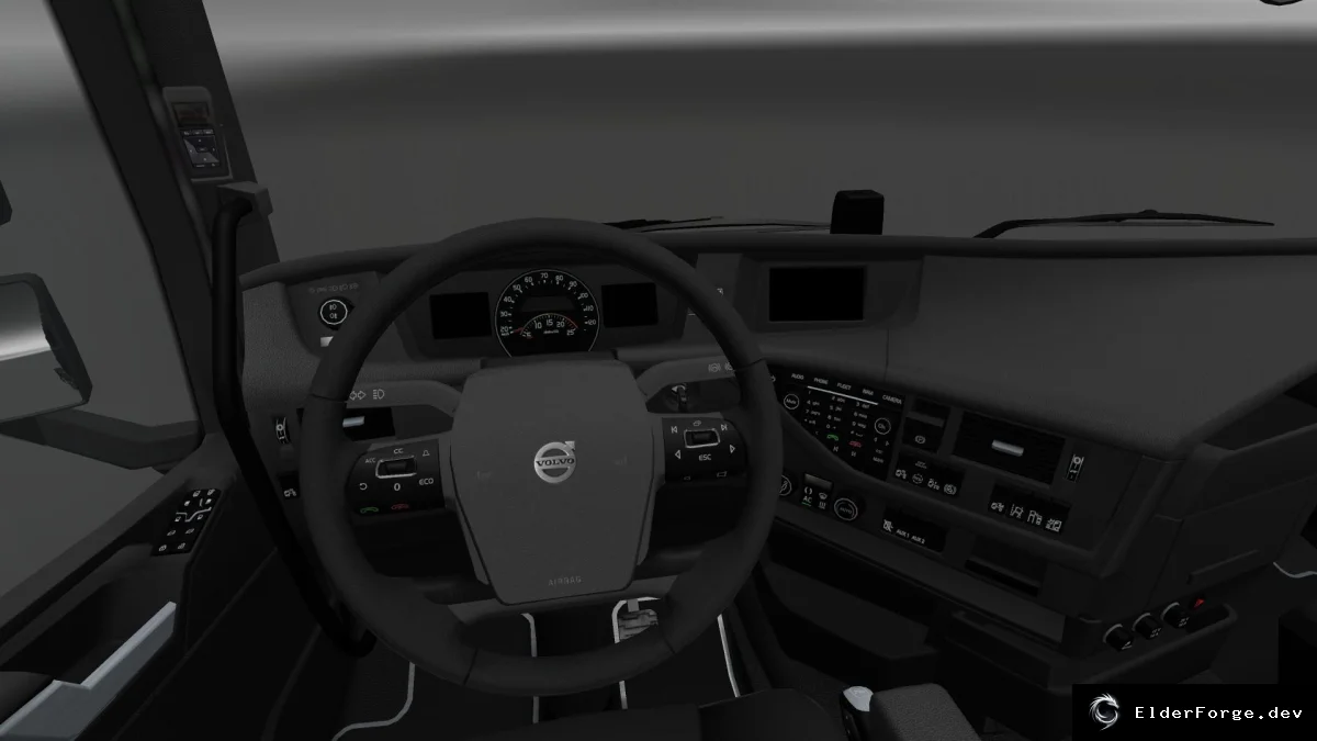 Темный интерьер Volvo FH16 2012 для Euro Truck Simulator 2 (ETS2)