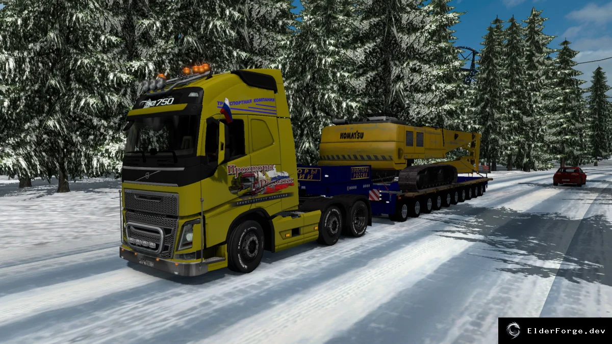 Обложка мода: Тяжеловесные прицепы для карты «Российские просторы» – ETS2 1.35