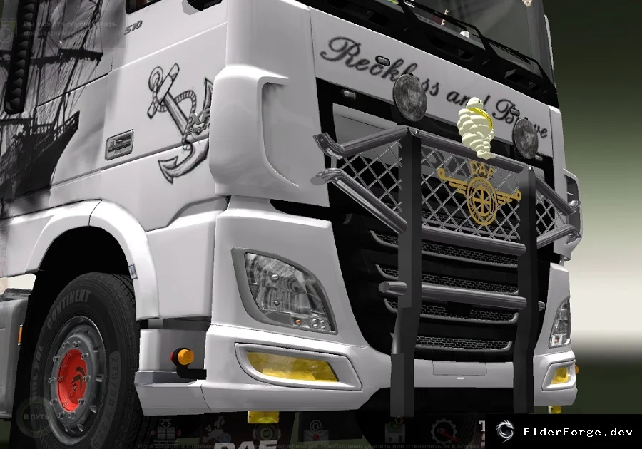 Обложка мода: Тюнинг DAF XF Euro 6 для Euro Truck Simulator 2 – новые светодиодные фонари и детали