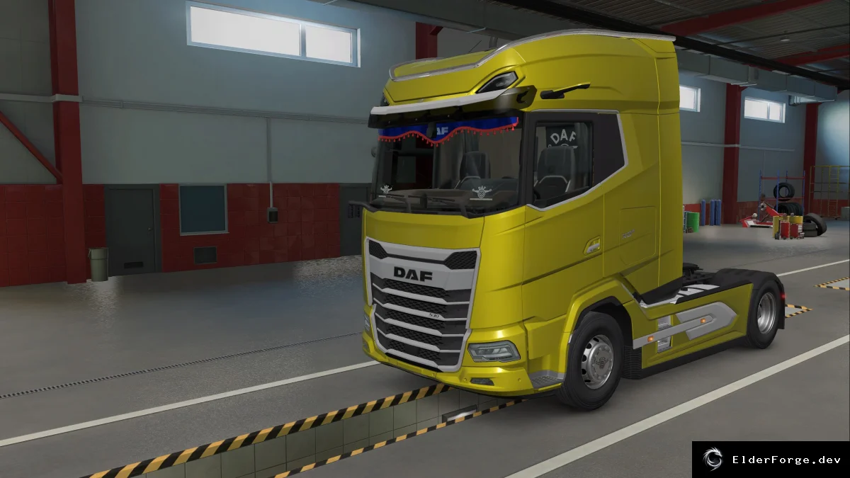 Обложка мода: Тюнинг DAF XG/XG+ для Euro Truck Simulator 2 – детали из DLC DAF Tuning Pack