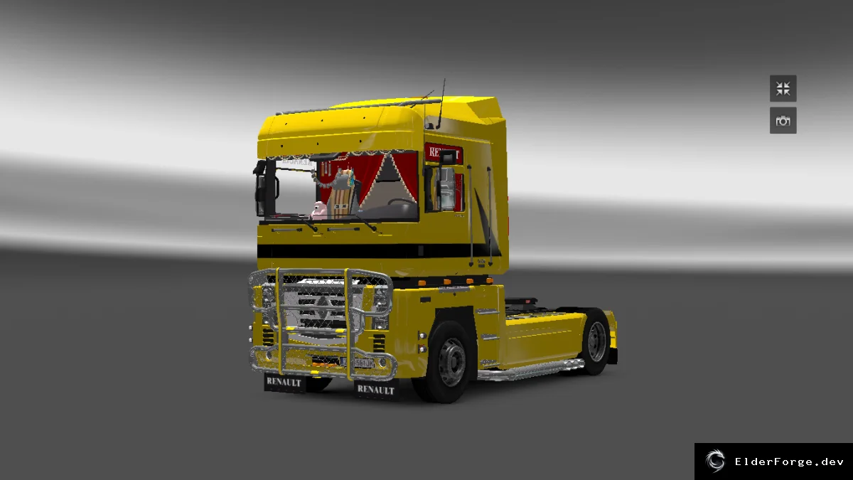 Обложка мода: Тюнинг Renault Magnum для Euro Truck Simulator 2 – улучшенные зеркала, колёса и свет