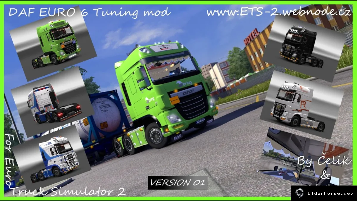 Обложка мода: Тюнинг‑мод для DAF XF Euro 6 – улучшения в ETS2