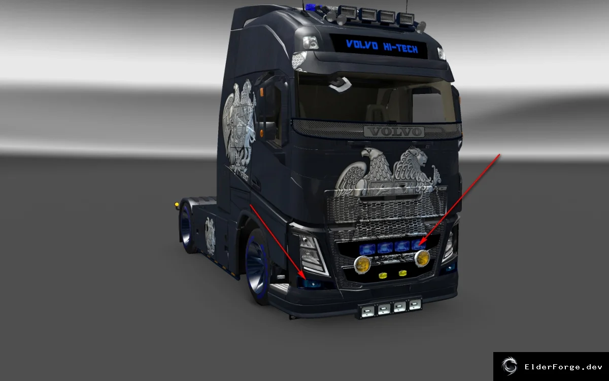 Обложка мода: Тонированные фары для Volvo FH 2013 – мод для Euro Truck Simulator 2