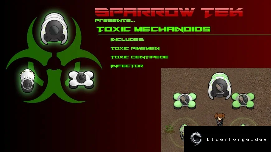 Tox Combat Mechanoids – токсичные боевые механоиды для RimWorld