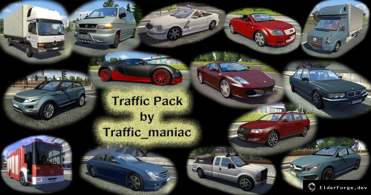 Обложка мода: Traffic Pack для Euro Truck Simulator 2 – 12 новых легковых и 2 грузовых авто