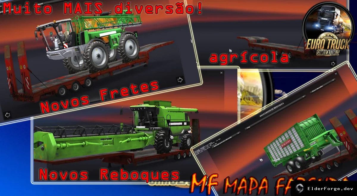 Обложка мода: Трафик с сельскохозяйственной техникой для Euro Truck Simulator 2 (ETS2) 1.25