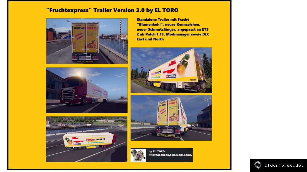 Обложка мода: Trailer Fruchtexpress 3.0 – новые автономные прицепы для Euro Truck Simulator 2