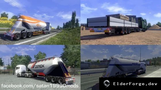 Обложка мода: Trailer Mod Pack v3.5 – 85 новых прицепов и скинов для Euro Truck Simulator 2