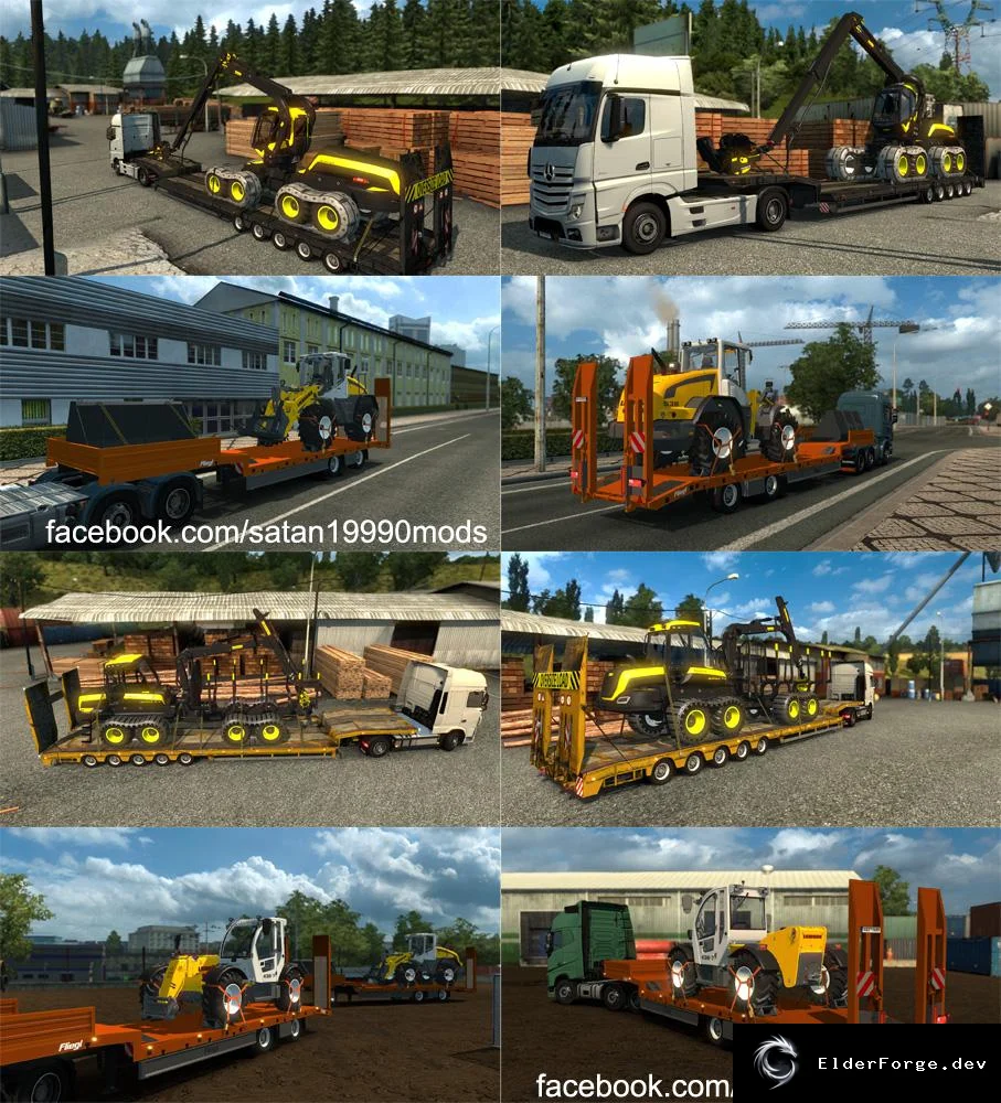 Обложка мода: Trailer Mod Pack v3.7 для Euro Truck Simulator 2 – новые трейлеры и грузы