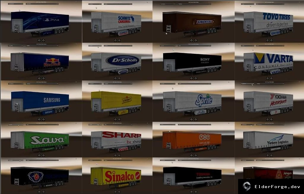 Обложка мода: Trailer Pack By Gile004 – 60 автономных прицепов для Euro Truck Simulator 2 (ETS2)