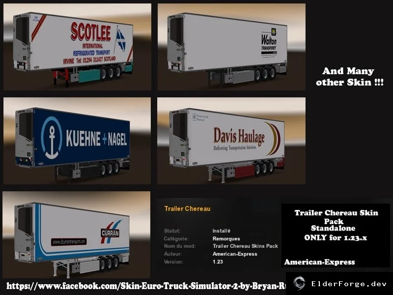 Обложка мода: Trailer Pack Chereau – 3 новых прицепа Cool Liner для ETS2 1.23