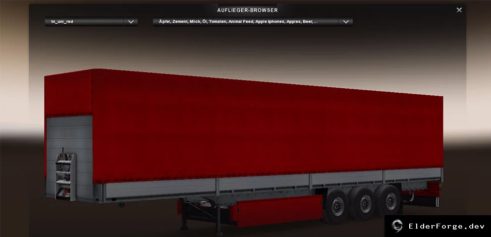 Обложка мода: Trailer Pack Red – 8 новых прицепов для Euro Truck Simulator 2
