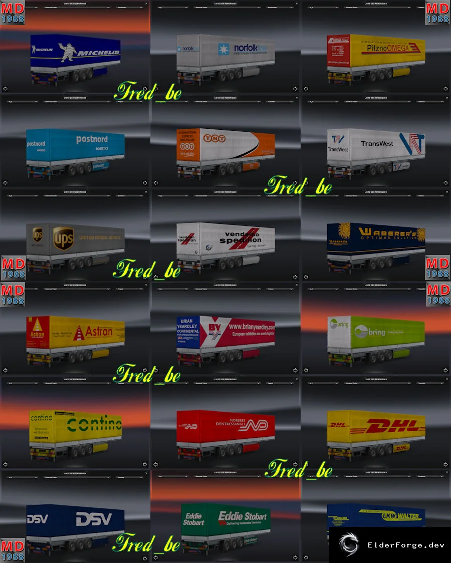 Обложка мода: Trailer Pack Universal v1 – автономные прицепы для ETS2