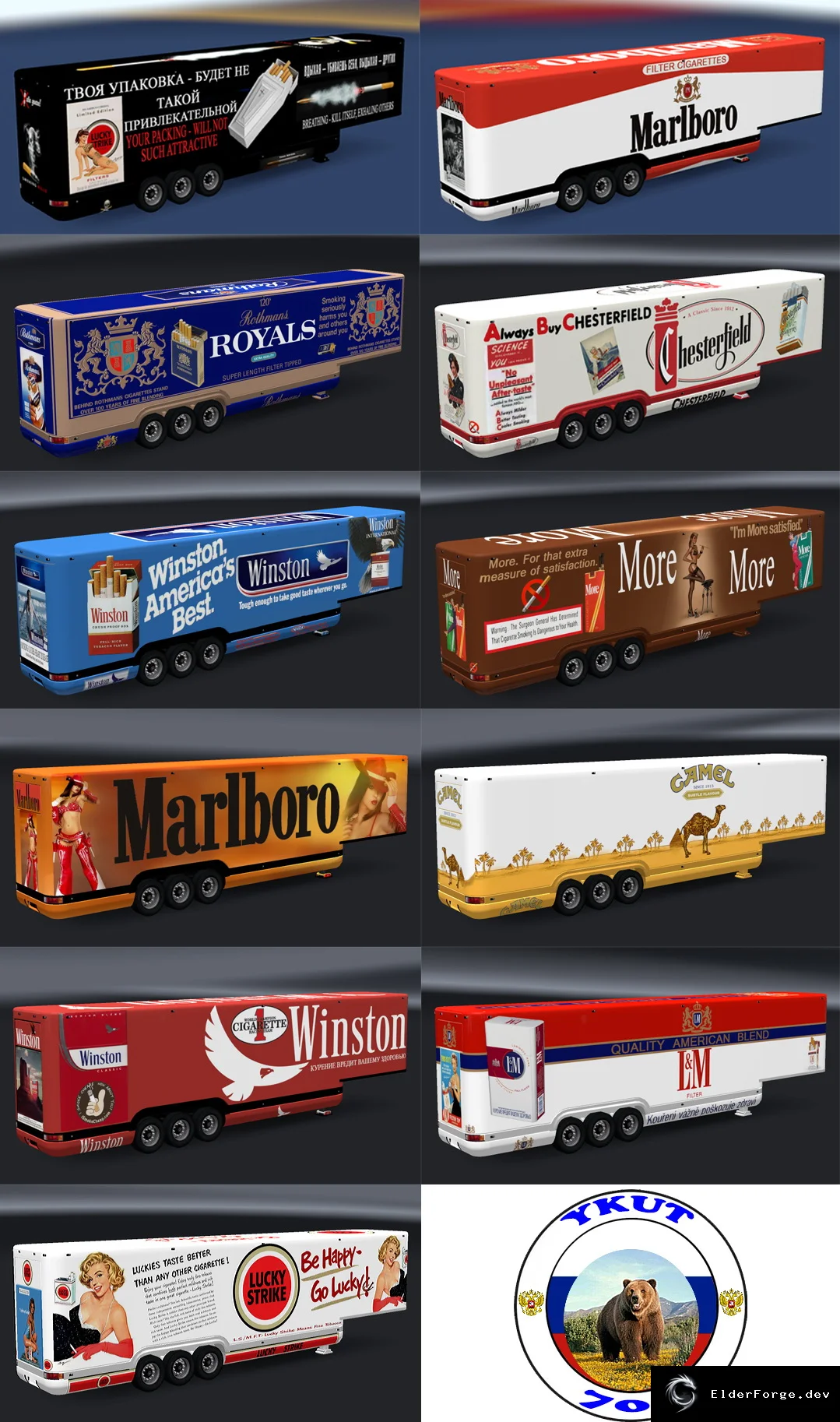 Обложка мода: Trailers Pack Tobacco Products для Euro Truck Simulator 2 (ETS2)
