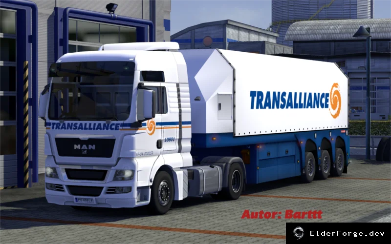 Обложка мода: Transalliance Combo Pack – скин MAN TGX и стекловоз для ETS2
