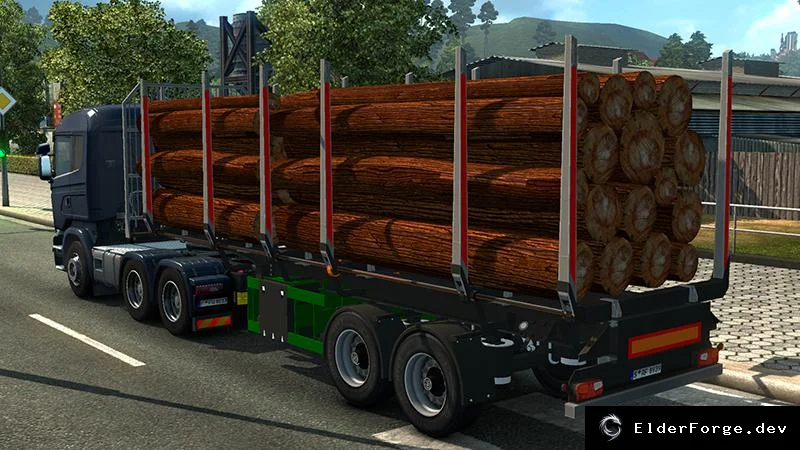 Обложка мода: Транспортный прицеп с брёвнами для Euro Truck Simulator 2 – автономный и в трафике