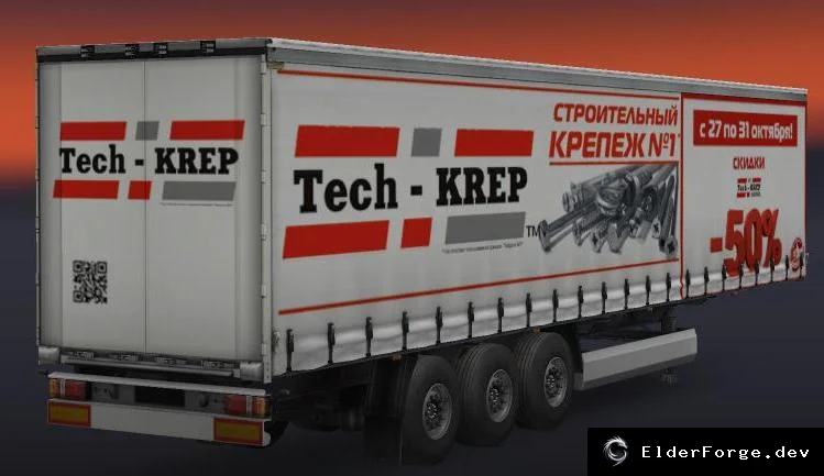 Обложка мода: Трасса Tech‑Krep – новый прицеп для Euro Truck Simulator 2