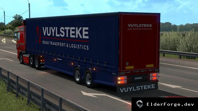 Обложка мода: Трейлер Aero Curtainsider v2.1 для Euro Truck Simulator 2 – 10 скинов, анимация, автономный