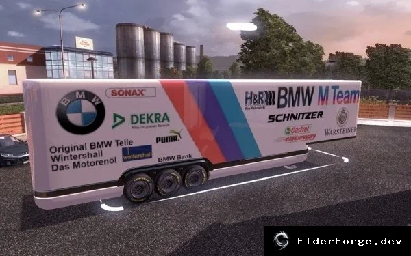 Обложка мода: Трейлер DTM BMW M для Euro Truck Simulator 2 – детальная модель с поддержкой аэродинамики