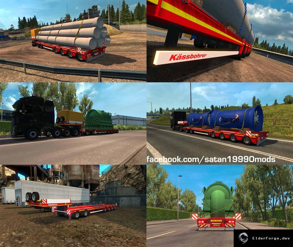 Обложка мода: Трейлер Kassbohrer и набор грузов для Euro Truck Simulator 2 v4.2