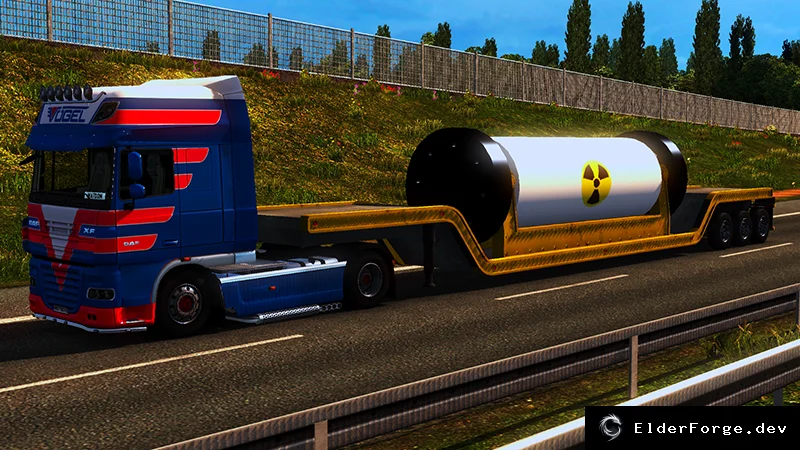 Обложка мода: Трейлер NUCLEAR V2 для Euro Truck Simulator 2 – автономный, новые колёса и свет
