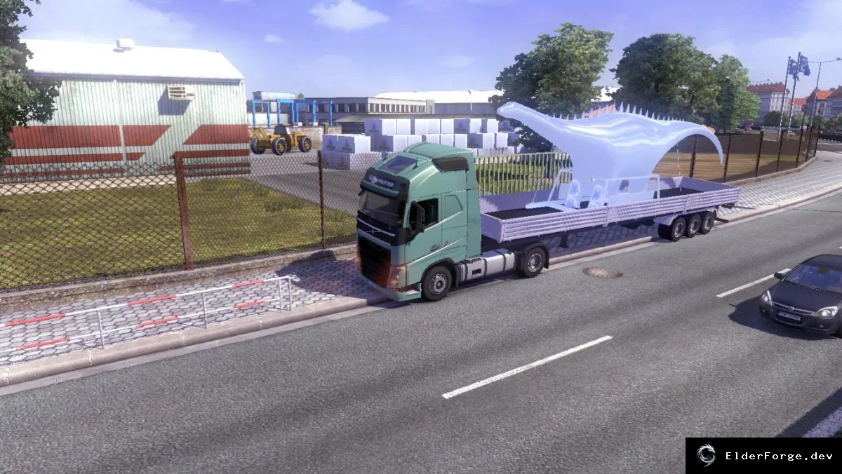 Обложка мода: Трейлер со статуей динозавра для Euro Truck Simulator 2