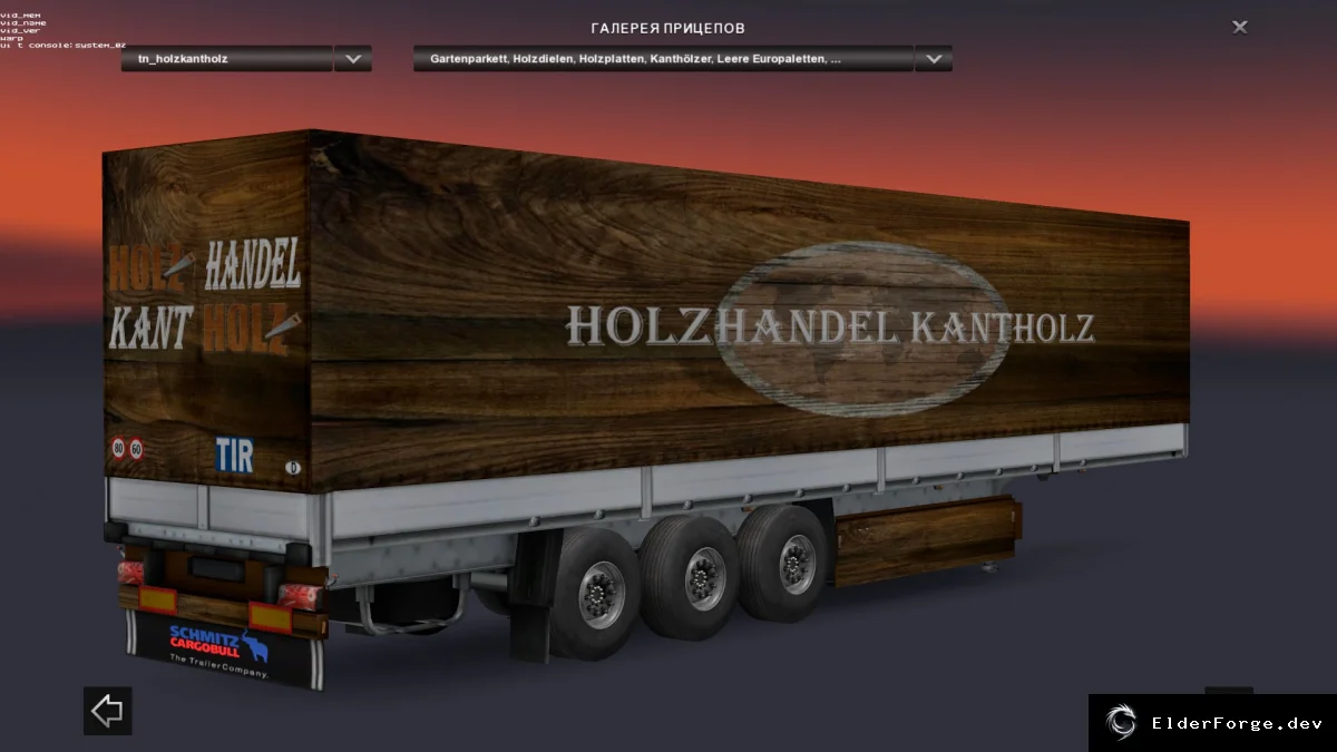 Обложка мода: Трейлер Timber Trade Schmitz для Euro Truck Simulator 2 – перевозка древесины