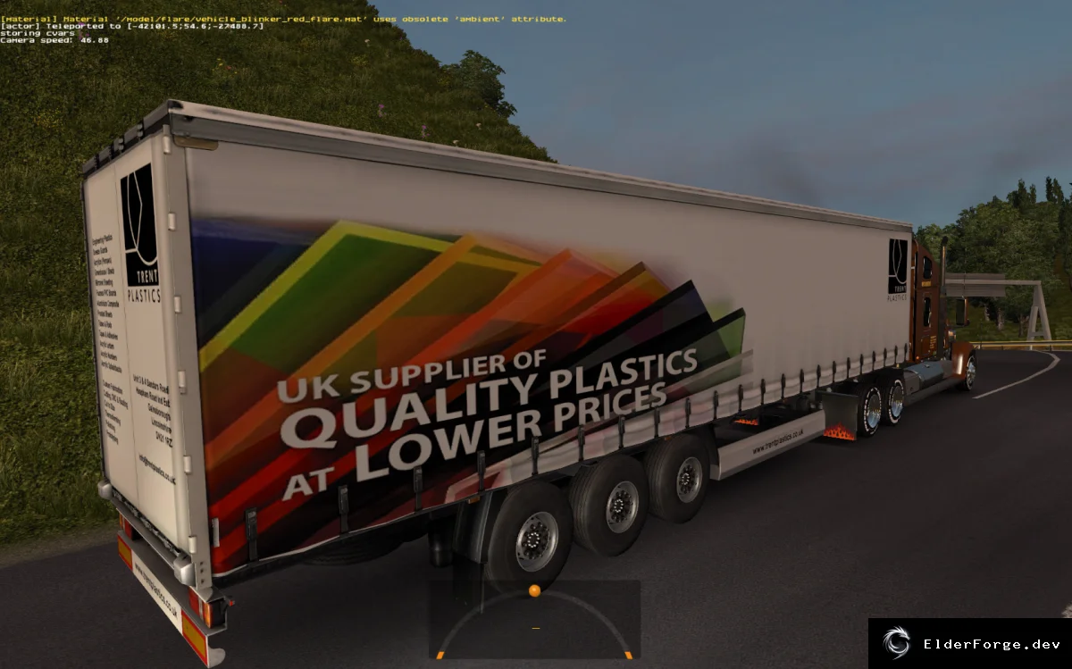 Обложка мода: Trent Plastics Trailer для Euro Truck Simulator 2 – автономный прицеп в трафике