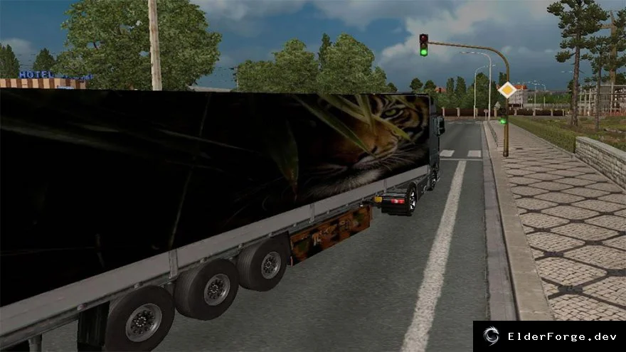 Обложка мода: Три новых автономных прицепа для Euro Truck Simulator 2: Tiger 8K, USA Flag, USA Eagle