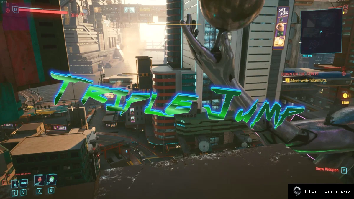 Обложка мода: Тройной прыжок для Cyberpunk 2077 – дополнительный третий прыжок v1.1
