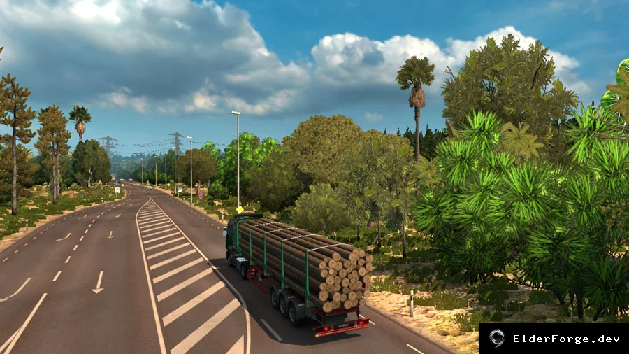 Обложка мода: Тропические деревья для Euro Truck Simulator 2 – мод v2.0