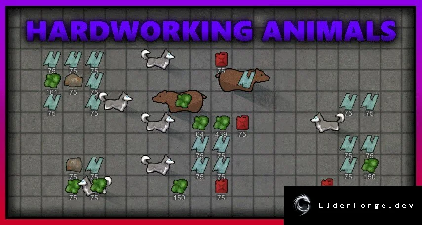 Трудолюбивые животные – повышенная эффективность переноски в RimWorld