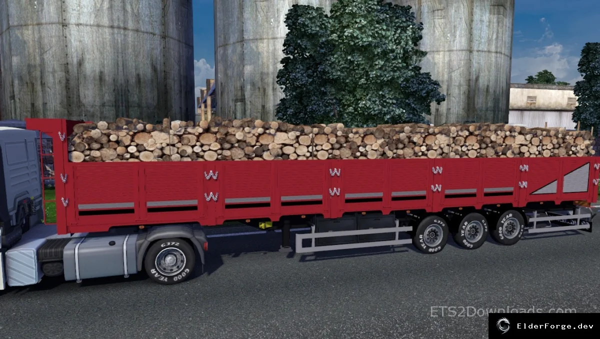 Обложка мода: Trunk Package Trailer для Euro Truck Simulator 2 – новый прицеп в траффике
