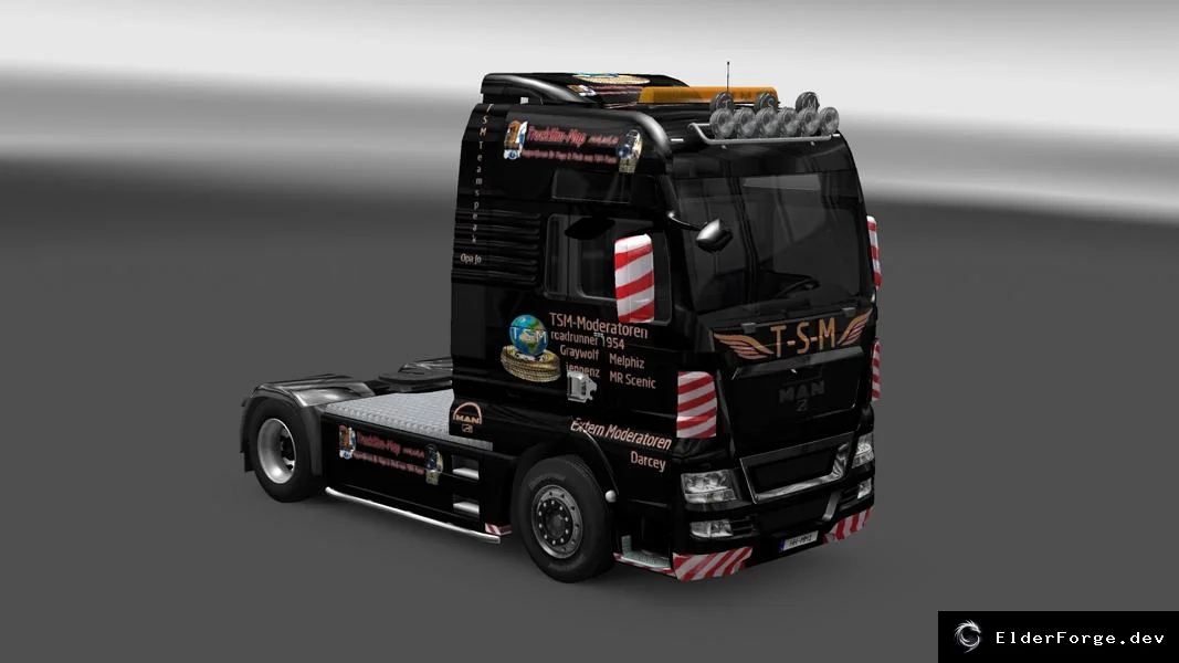 Обложка мода: TSM MAN Gold Edition – грузовик и прицеп для Euro Truck Simulator 2