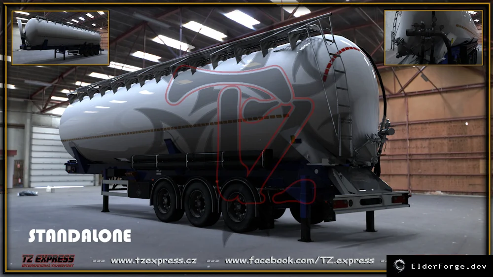 Обложка мода: TZ EXPRESS FELDBINDER KIP 63.3 SILO – автономный прицеп для Euro Truck Simulator 2