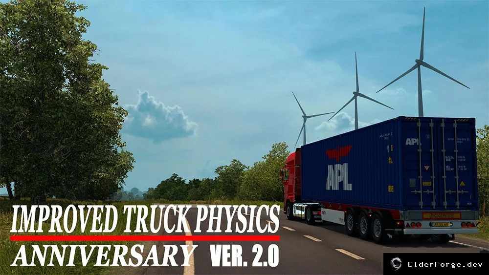 Обложка мода: Улучшенная физика грузовика 2.0 для Euro Truck Simulator 2 – реальное вождение