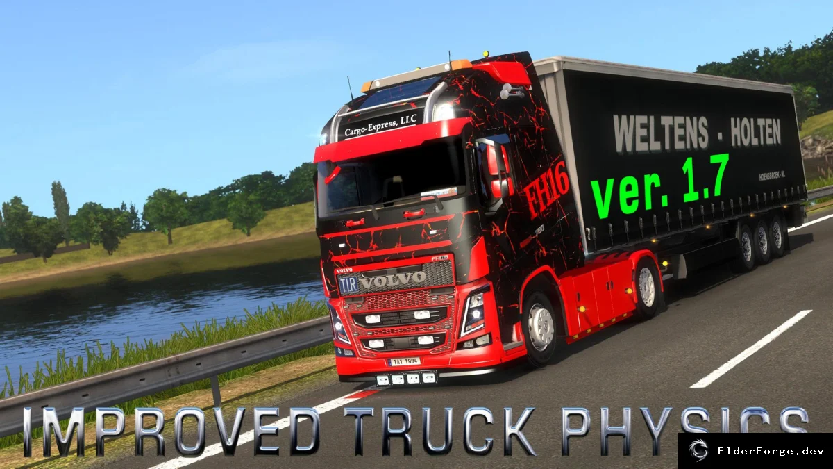 Обложка мода: Улучшенная физика грузовика для Euro Truck Simulator 2 (ETS2) v1.7